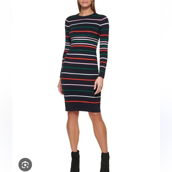 Vince Camuto Striped Sweater Dress - Picture 1 of 4